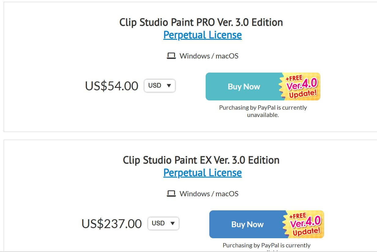 Clip Studio Paint pricing on February 15, 2025