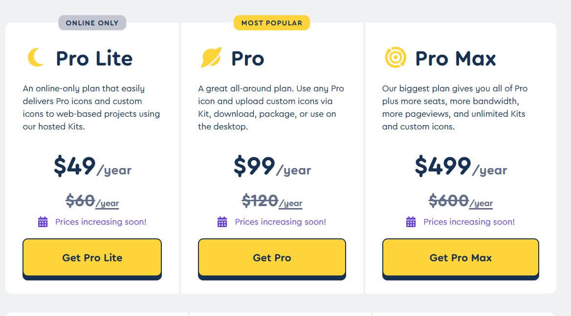 Font Awesome Pricing Changes - PriceTimeline