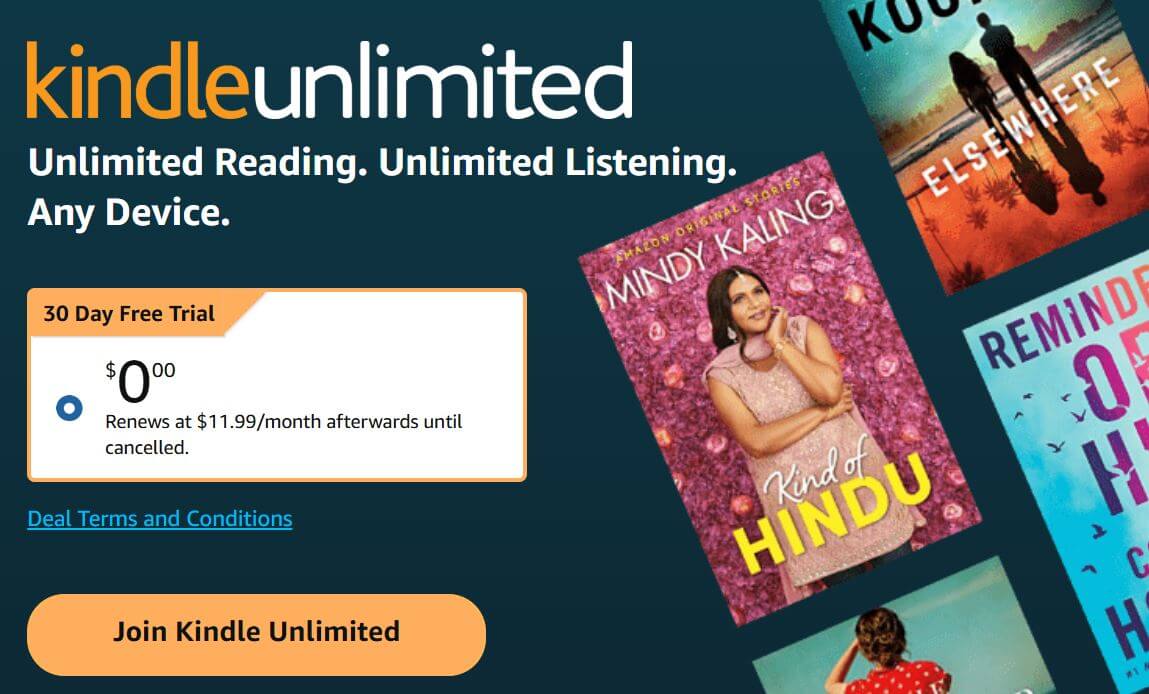 Kindle Unlimited pricing on February 17, 2025