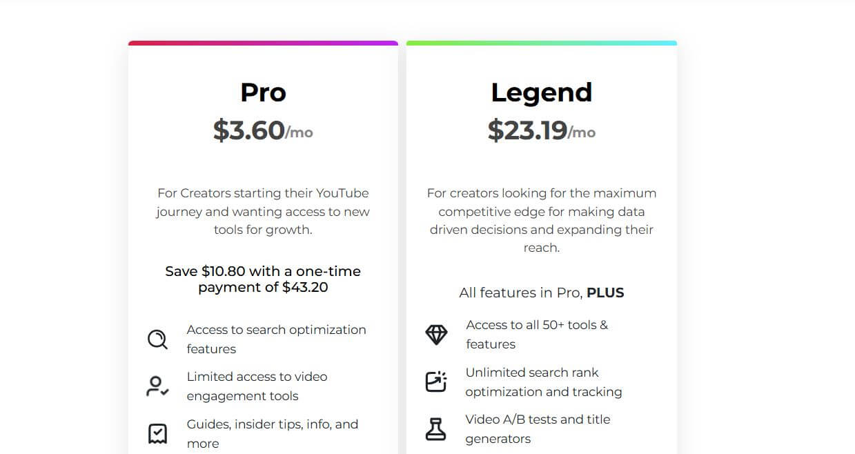 TubeBuddy pricing on February 19, 2025