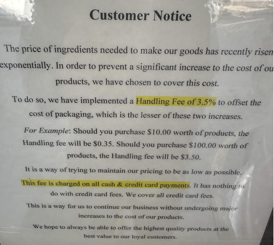 Prantl's Bakery Notice On Price Increase by 3.5%