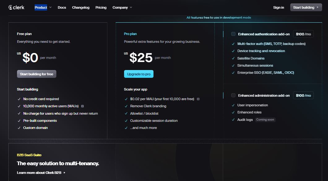 Clerk pricing on May 28, 2025
