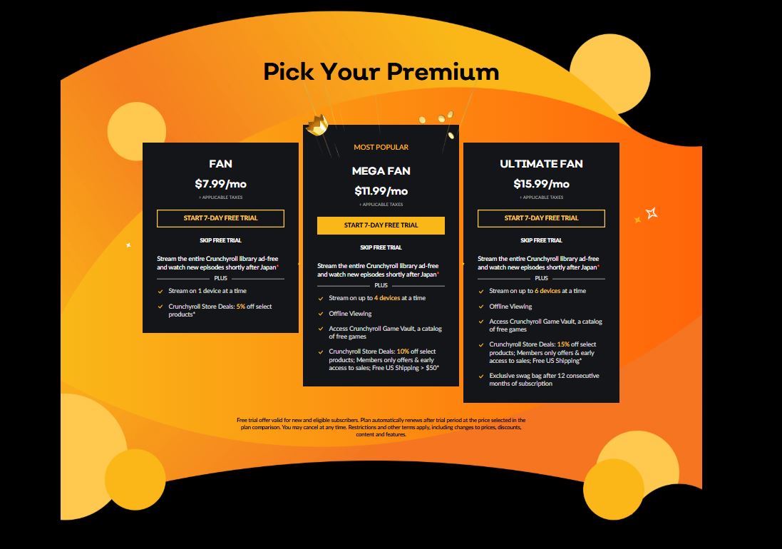 Crunchyroll pricing on May 19, 2025