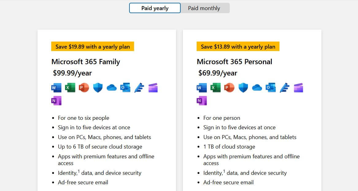 Microsoft 365 pricing on March 1, 2024