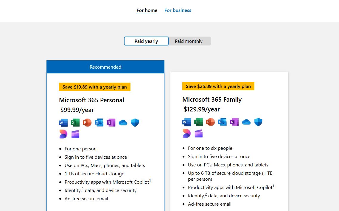Microsoft 365 pricing on May 23, 2025