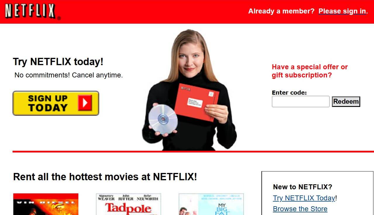Netflix pricing on February 1, 2003
