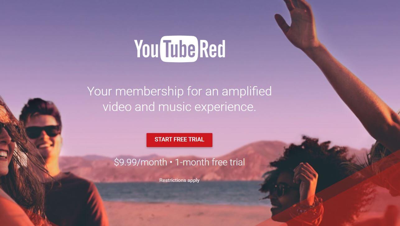 YouTube Premium pricing on October 31, 2015
