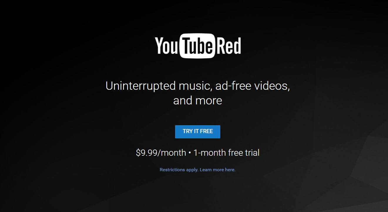 YouTube Premium pricing on April 1, 2017