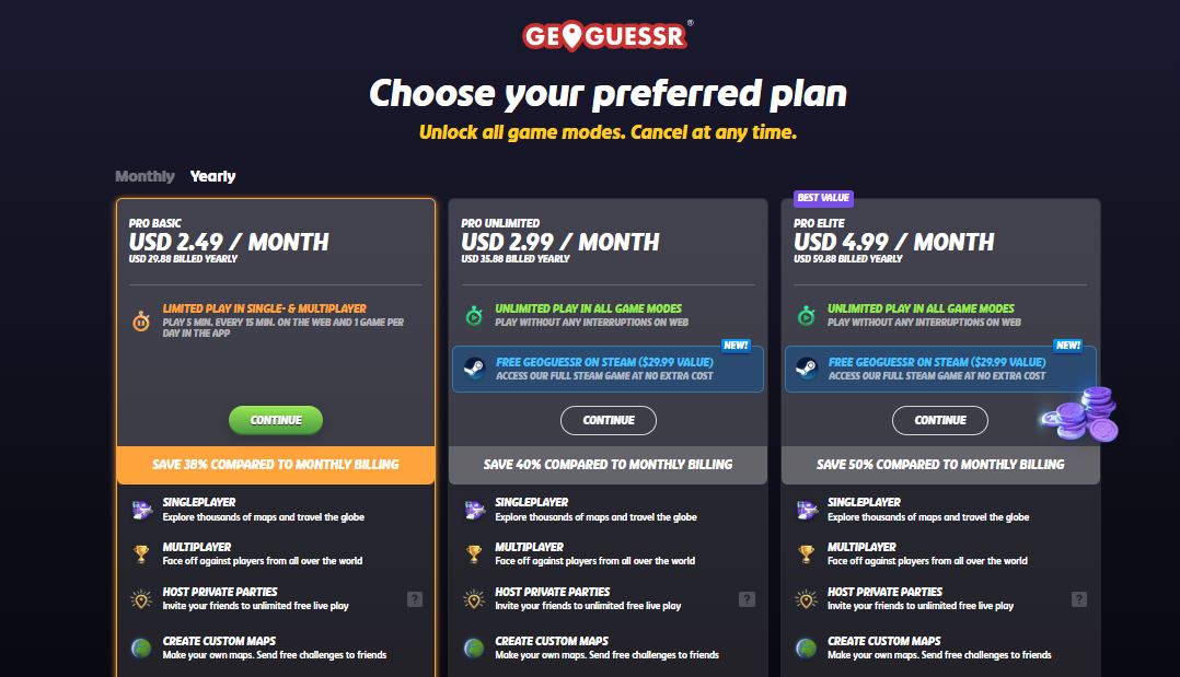 GeoGuessr pricing on June 8, 2025