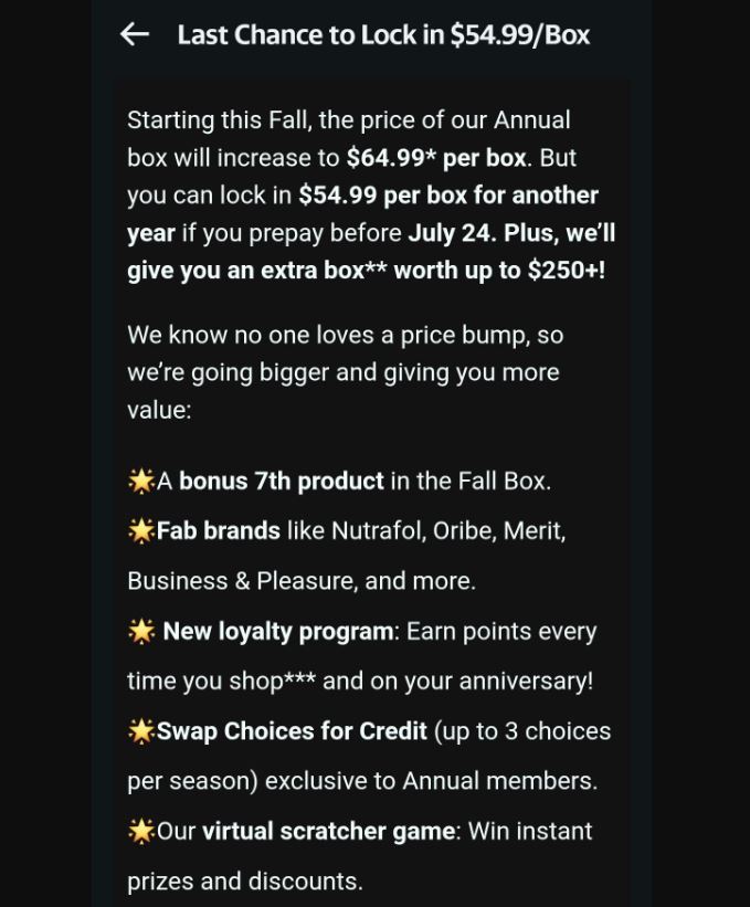 FabFitFun Update on Box Membership Price Increase on July 24th