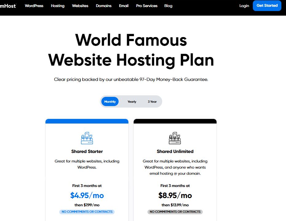DreamHost Shared Hosting pricing on June 29, 2025