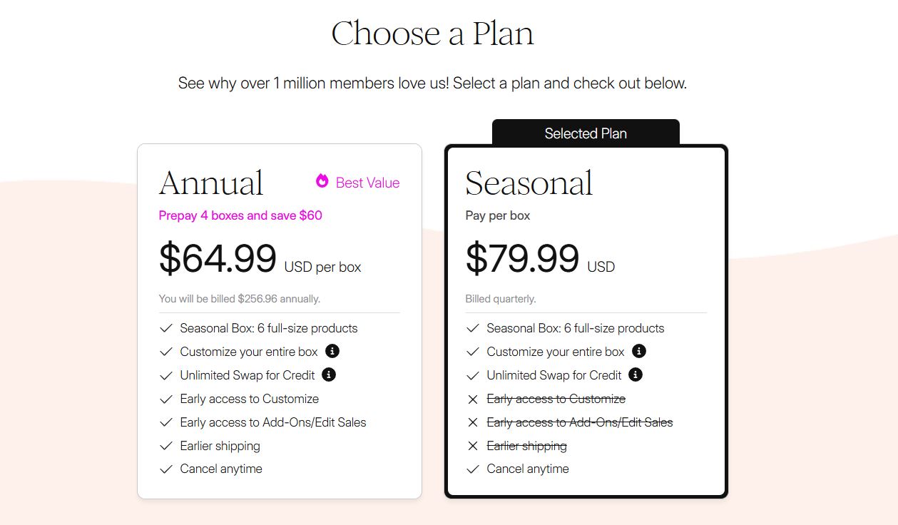 FabFitFun Membership pricing on July 25, 2025