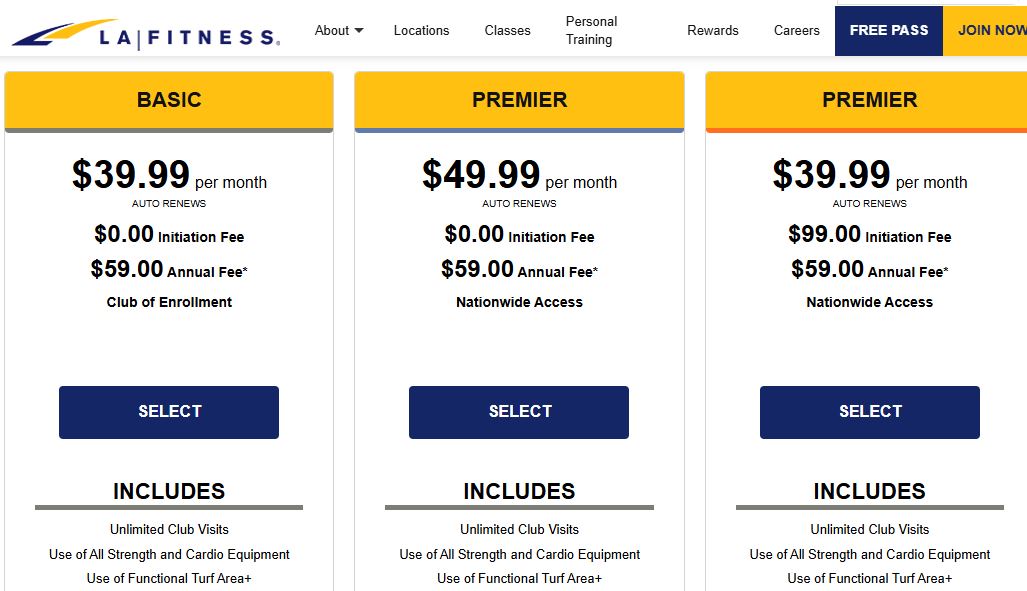 LA Fitness Membership pricing on July 4, 2025
