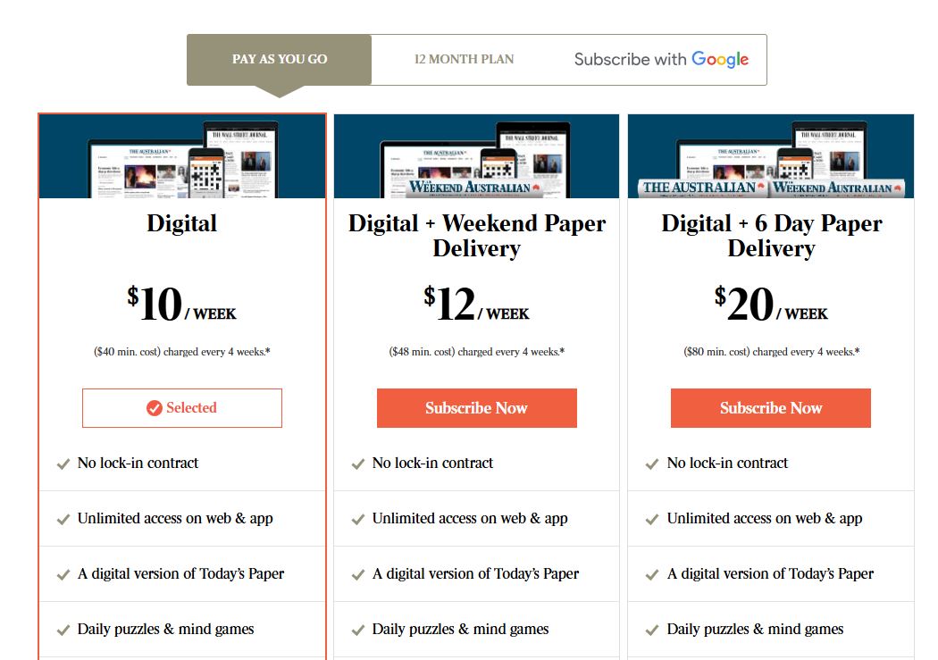 The Australian pricing on November 16, 2023
