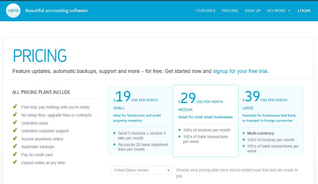 Xero pricing on August 9, 2013