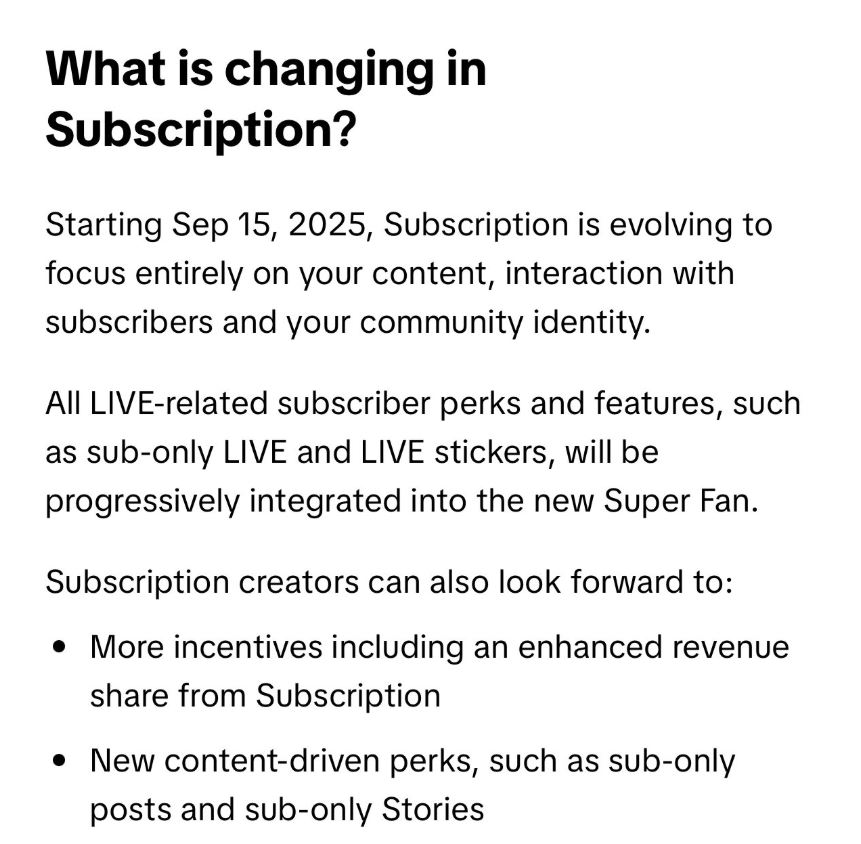 TikTok Update on Subscription Price Increase on September 15th
