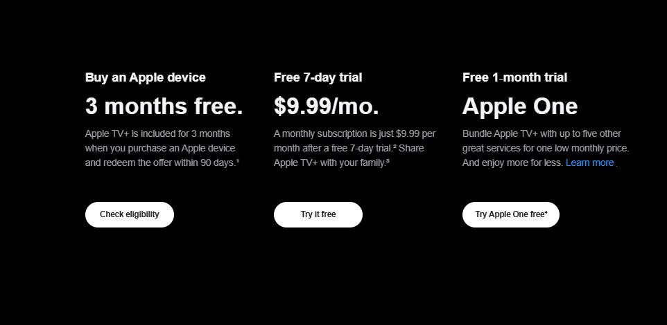 Apple TV Plus pricing on July 16, 2025