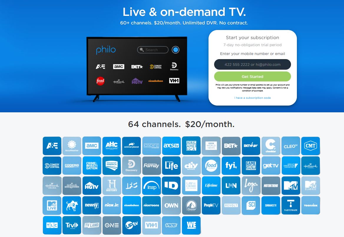 Philo pricing on March 17, 2021