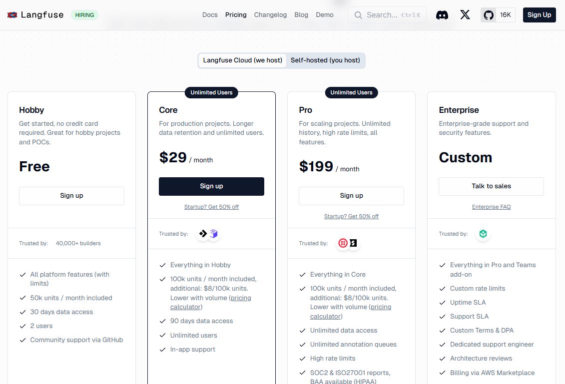 Langfuse pricing on September 18, 2025
