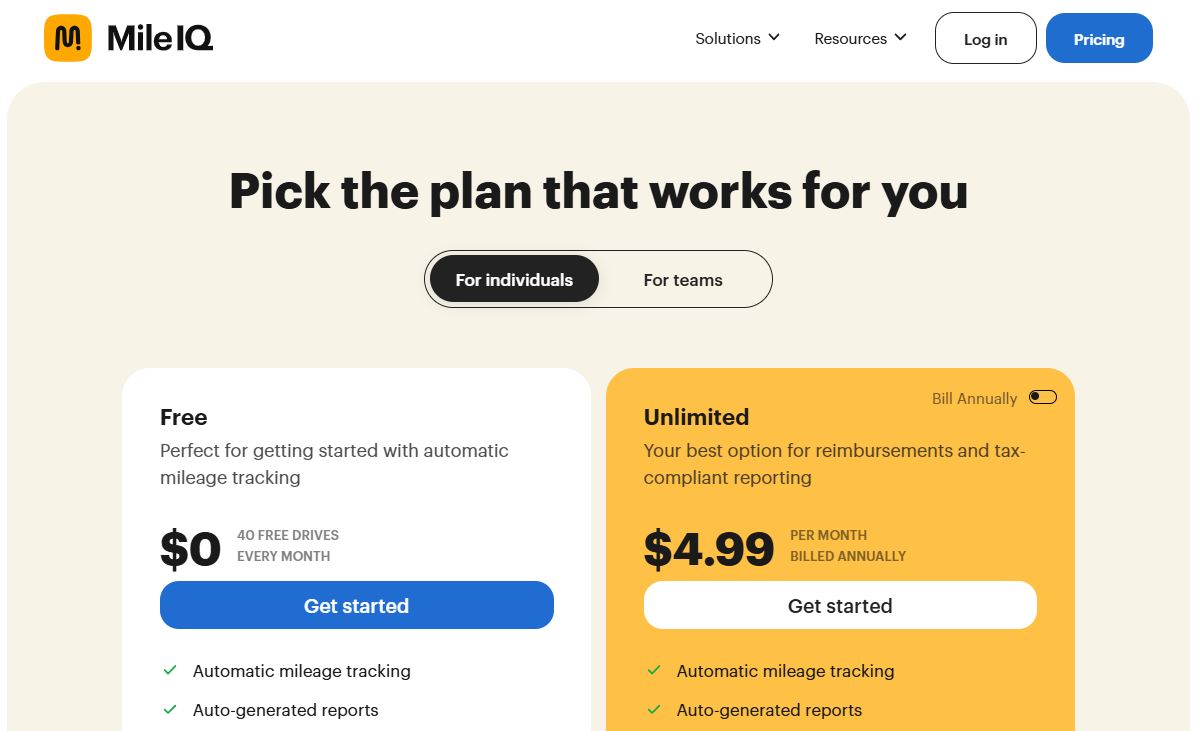 MileIQ pricing on February 16, 2025