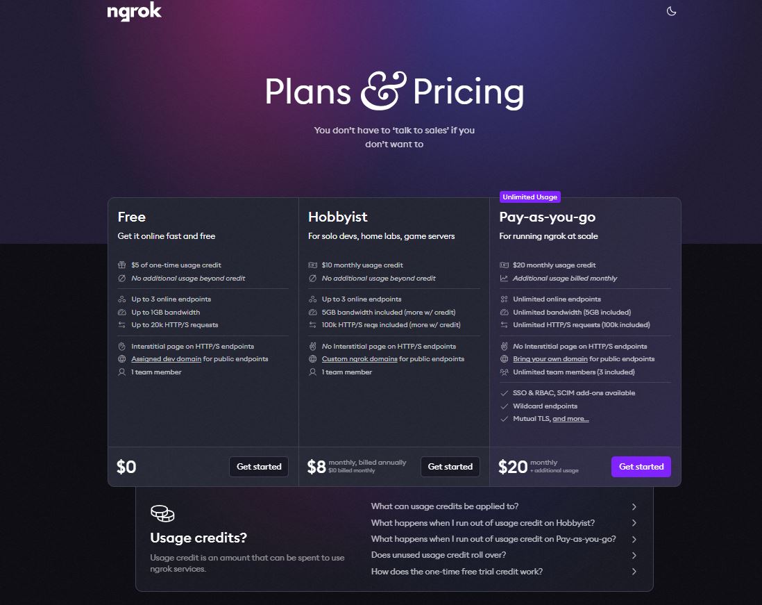 ngrok pricing on September 22, 2025
