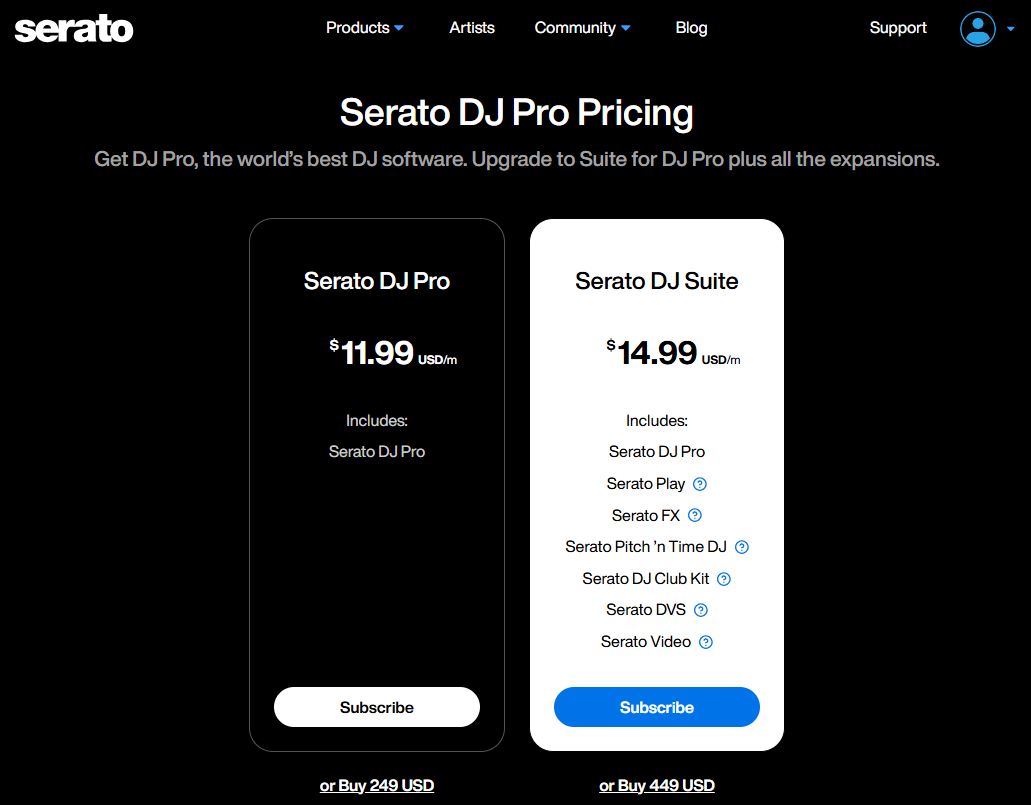 Serato Subscription pricing on September 22, 2025