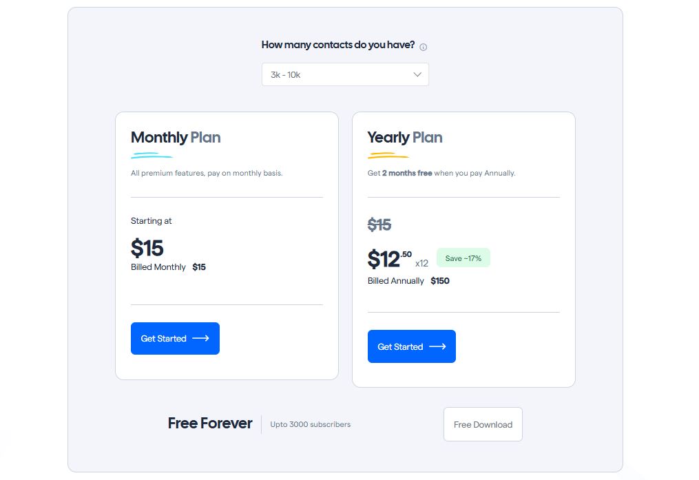 weMail pricing on August 20, 2025