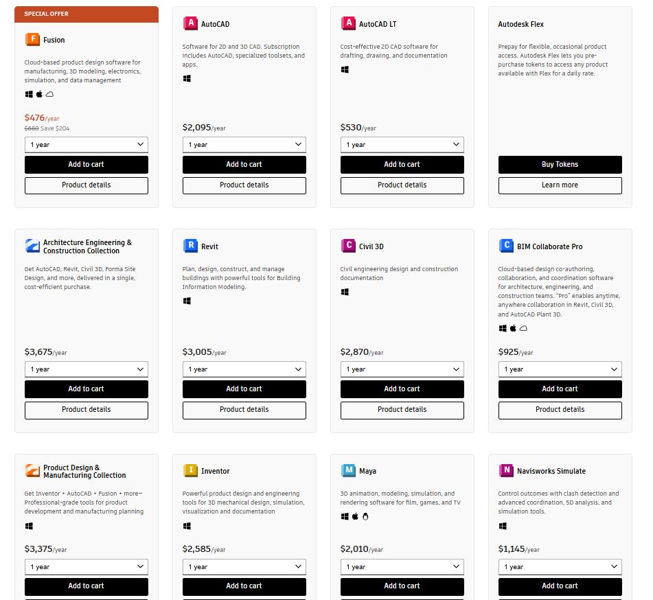 Autodesk Subscription pricing on October 4, 2025