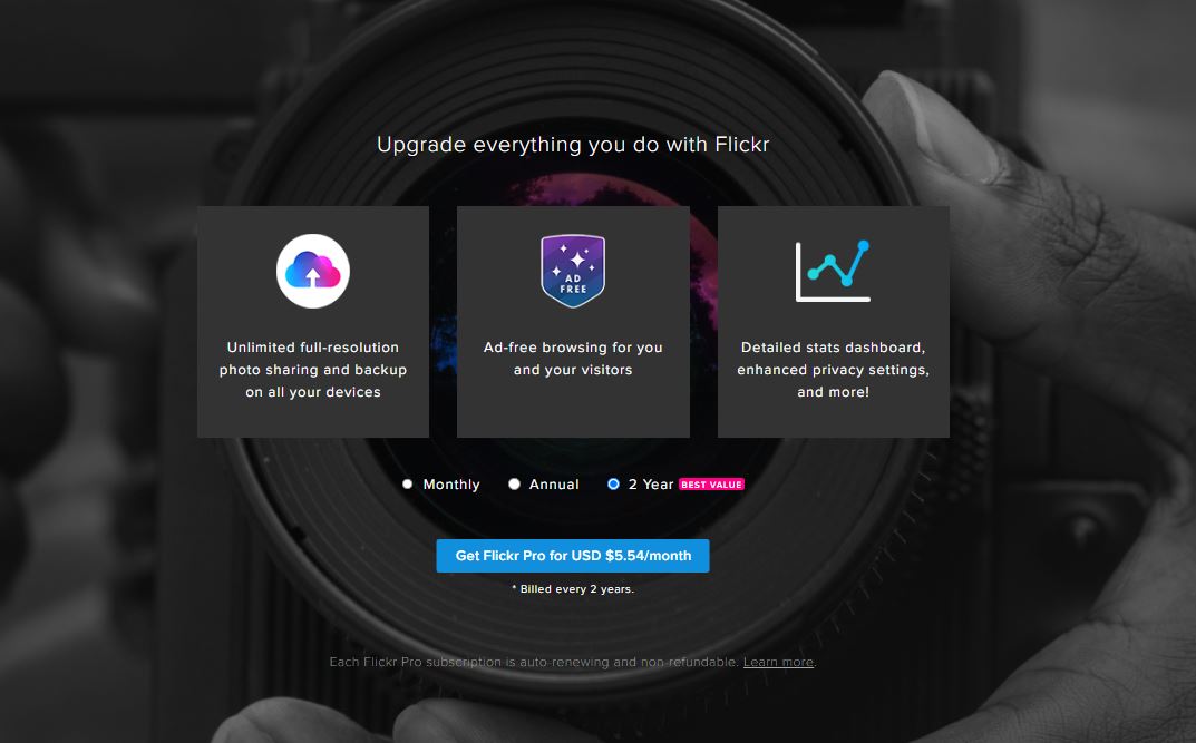 Flickr Pro pricing on August 21, 2025