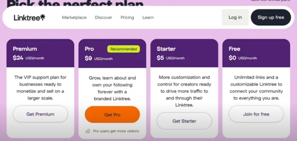 Linktree pricing on August 13, 2025