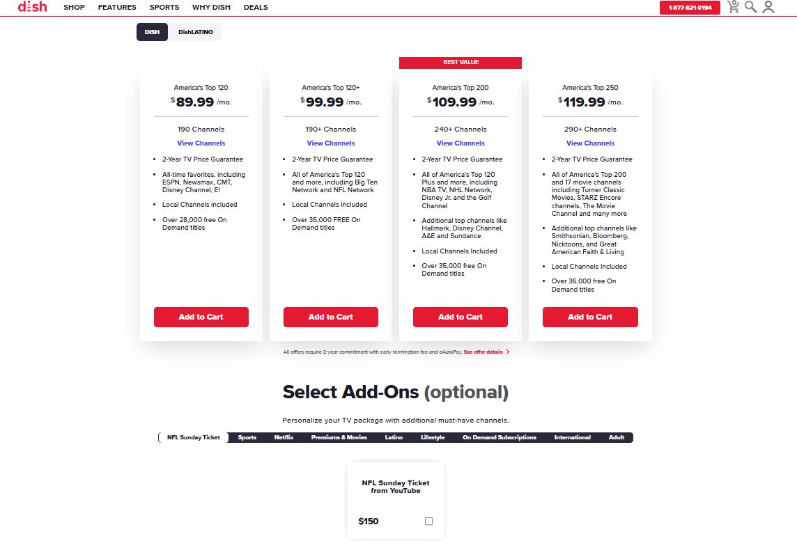DISH Network pricing on November 1, 2025