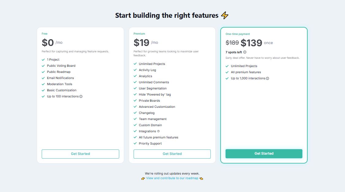 FeaturesVote pricing on September 15, 2025