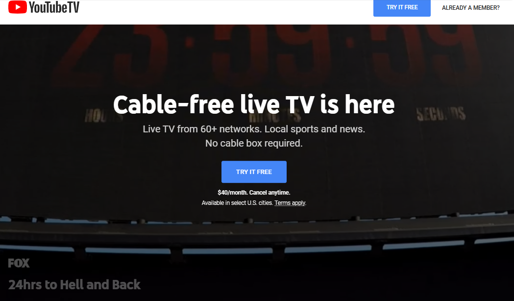 YouTube TV pricing on August 8, 2018