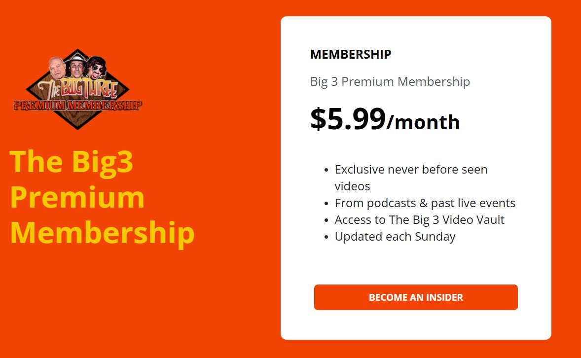 BIG3 Premium Membership pricing on January 22, 2026