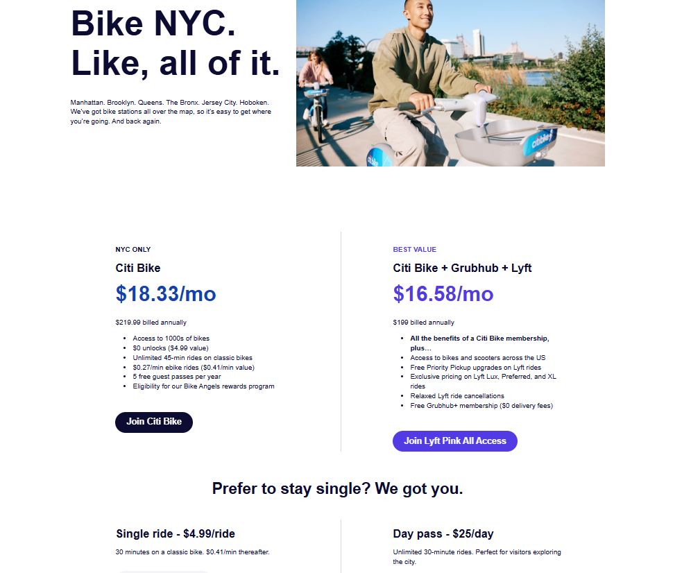 Citi Bike pricing on December 26, 2025