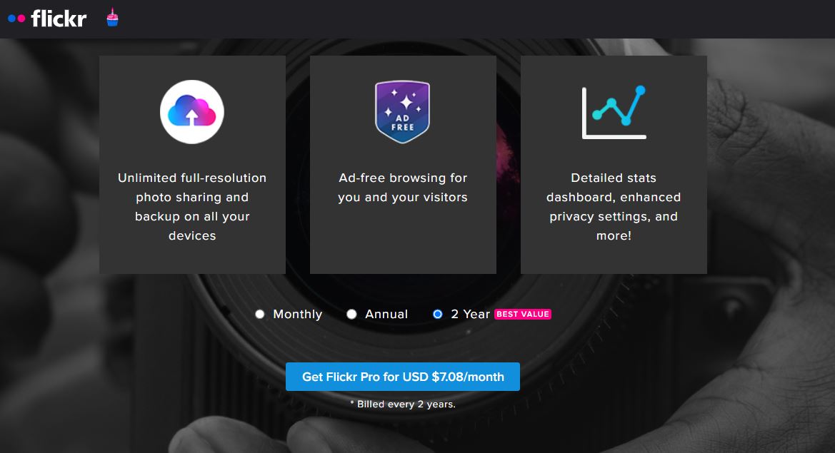 Flickr Pro pricing on February 18, 2026