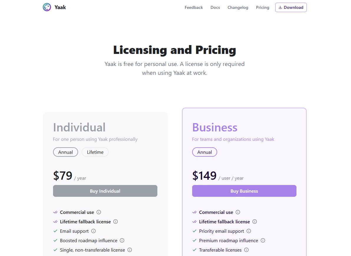 Yaak pricing on February 23, 2026