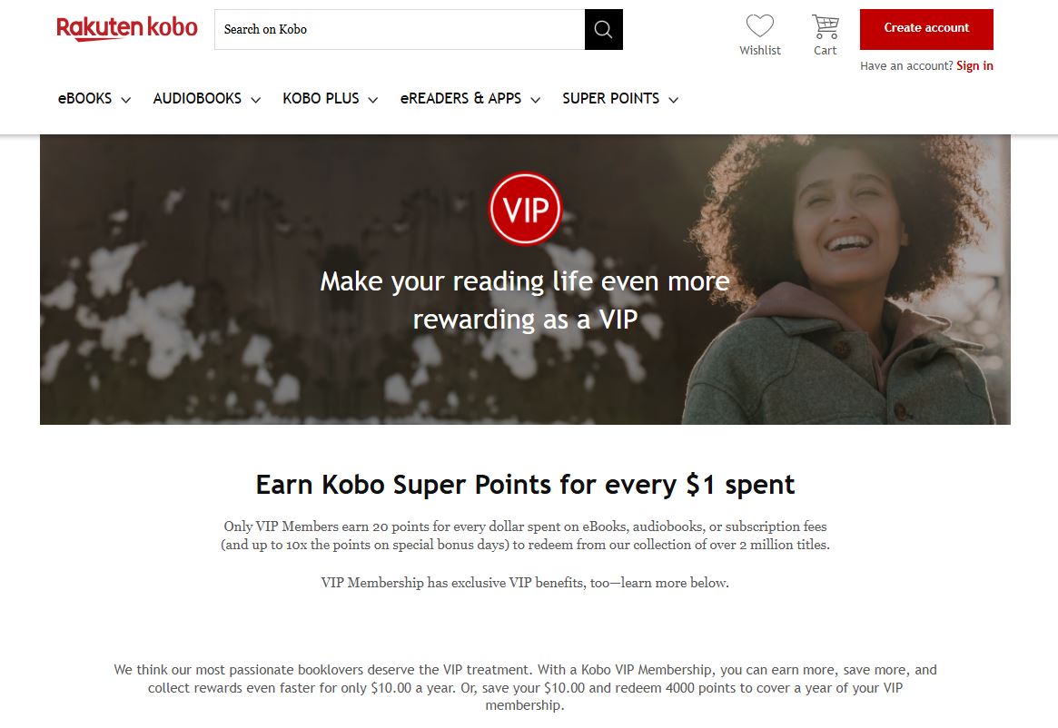 Kobo VIP Membership pricing on March 3, 2026