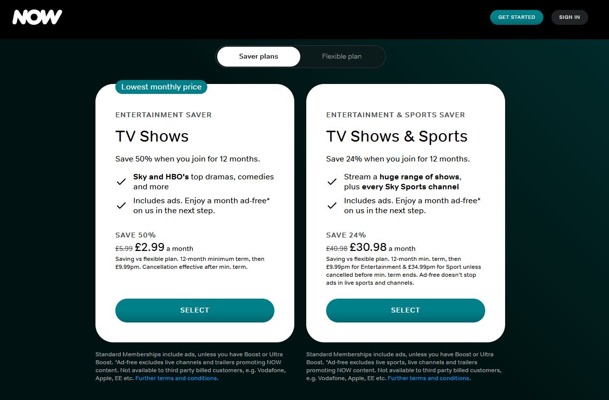 NOW TV Membership pricing on March 3, 2026