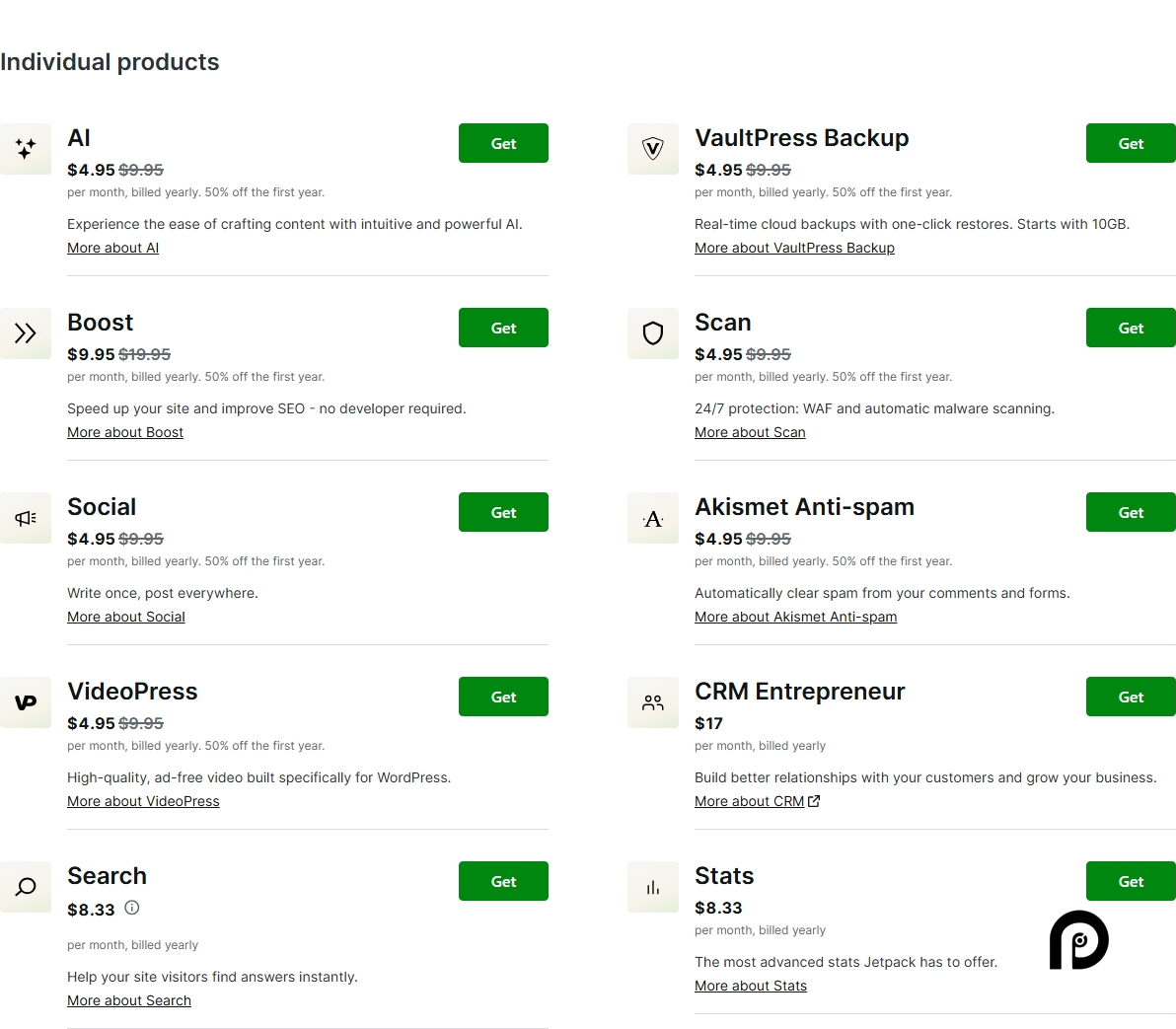 Jetpack pricing on February 14, 2025