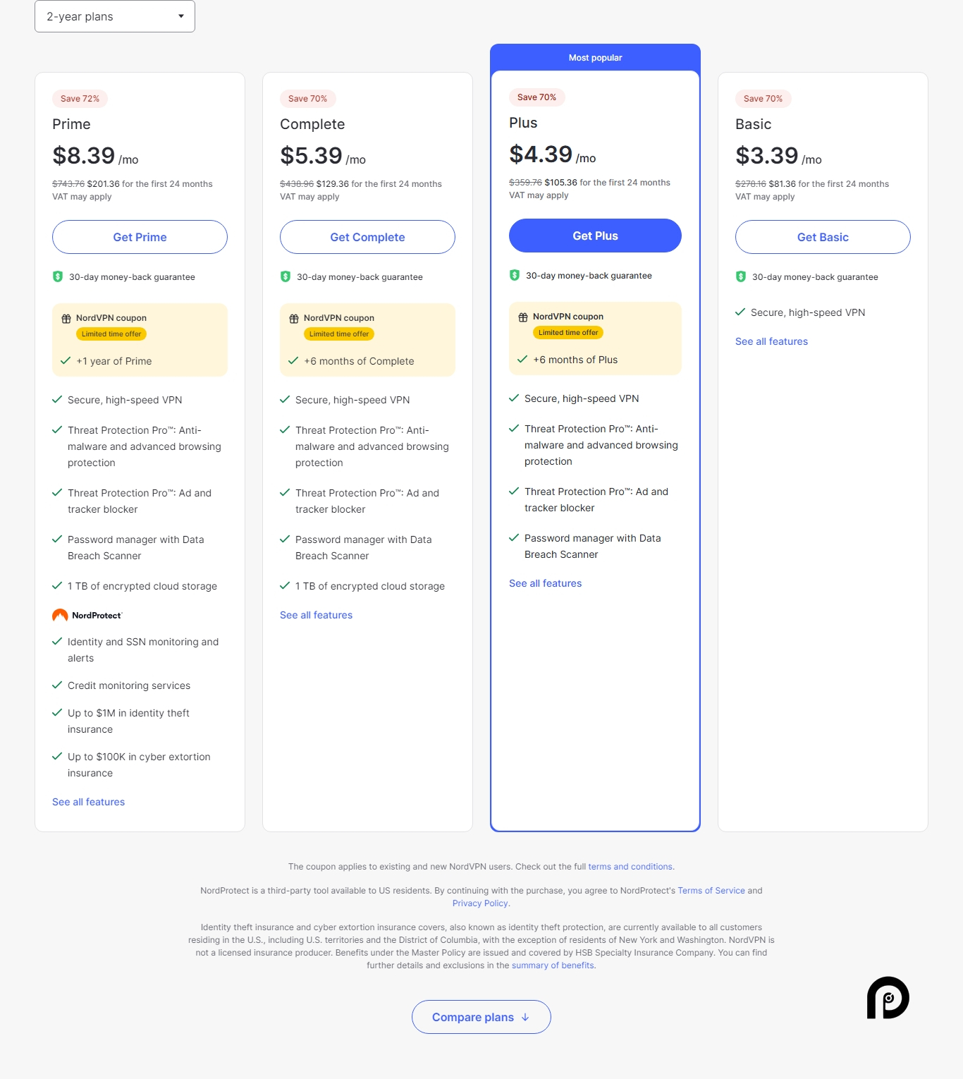 NordVPN pricing on February 13, 2025