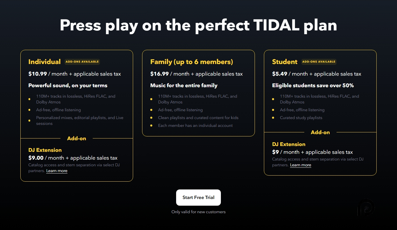 Tidal pricing on February 12, 2025