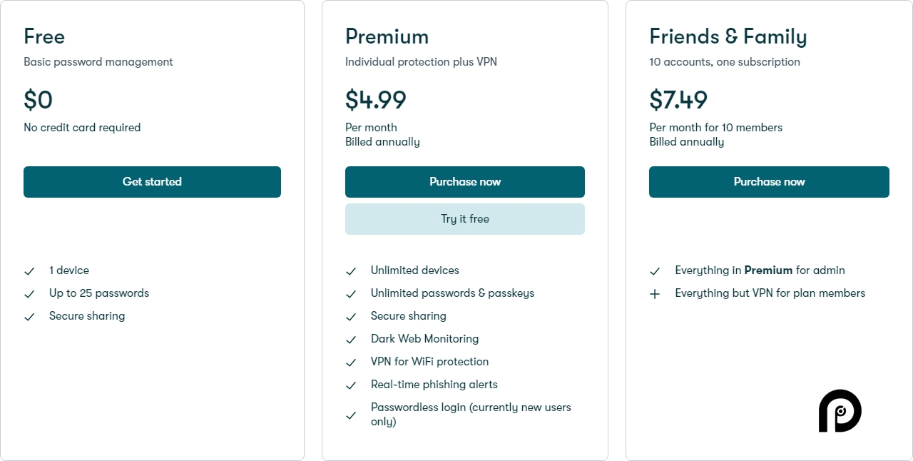 Dashlane pricing on February 16, 2025