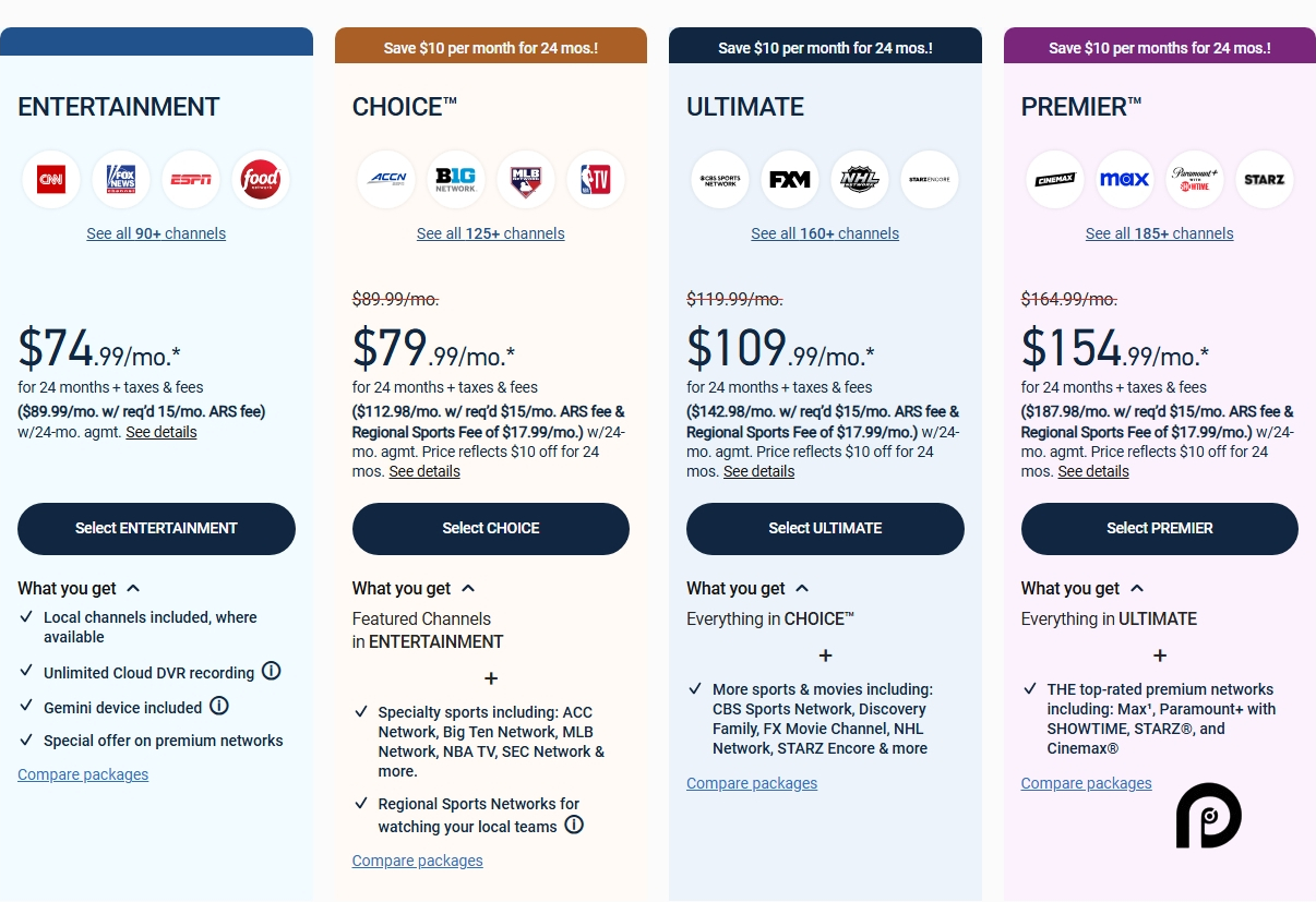 DIRECTV pricing on February 14, 2025